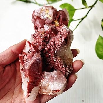Amazon.co.jp: 天然石レッドクォーツクリスタルクラスター標本ラップ