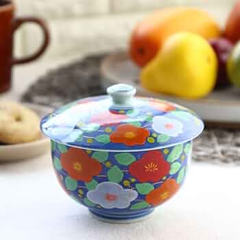 Amazon｜cerapockke 有田焼 蓋付き湯呑み 朱華 日本製 美濃焼 日本製