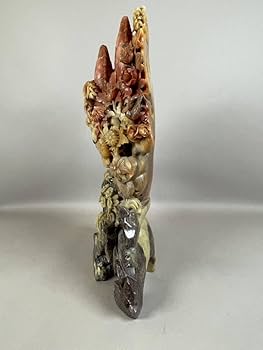 Amazon.co.jp: 寿山石花彫刻 花 筍 鑑賞石 置物 飾り 玉石 天然石 品