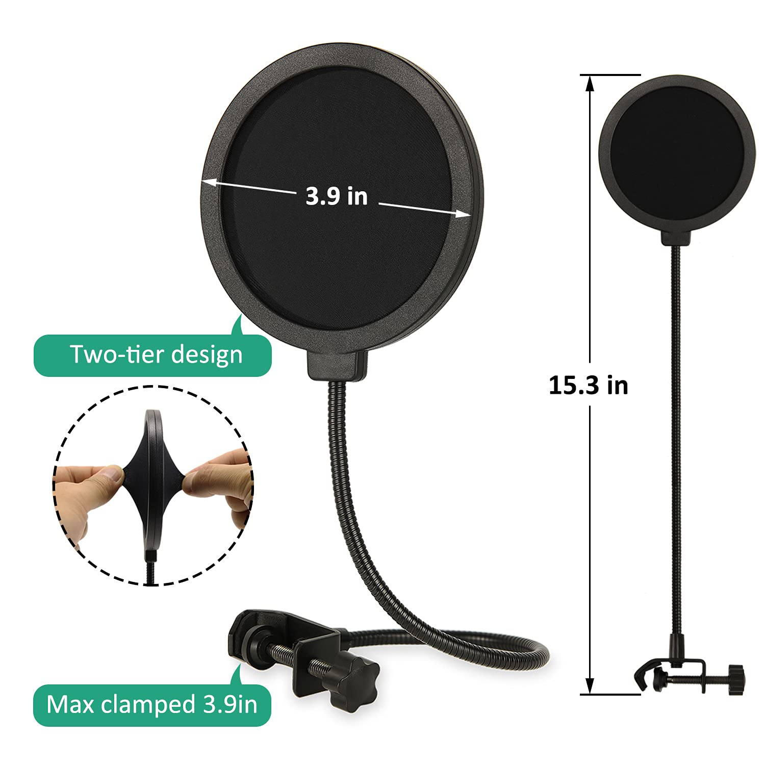 Amazon | AT2020 ポップフィルターとフォームウィンドスクリーン付き