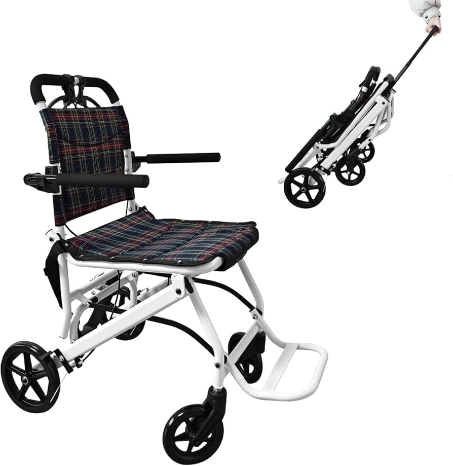 Amazon | RAKU 車椅子 介助型 キャリーハンドル付き 自立できる