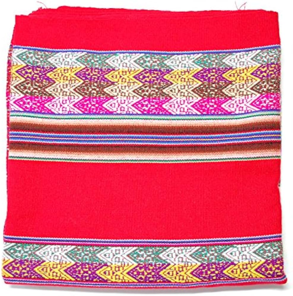 Amazon | 【アワヨ・アワイヨ布のアンデス織物】【赤・レッド】【中