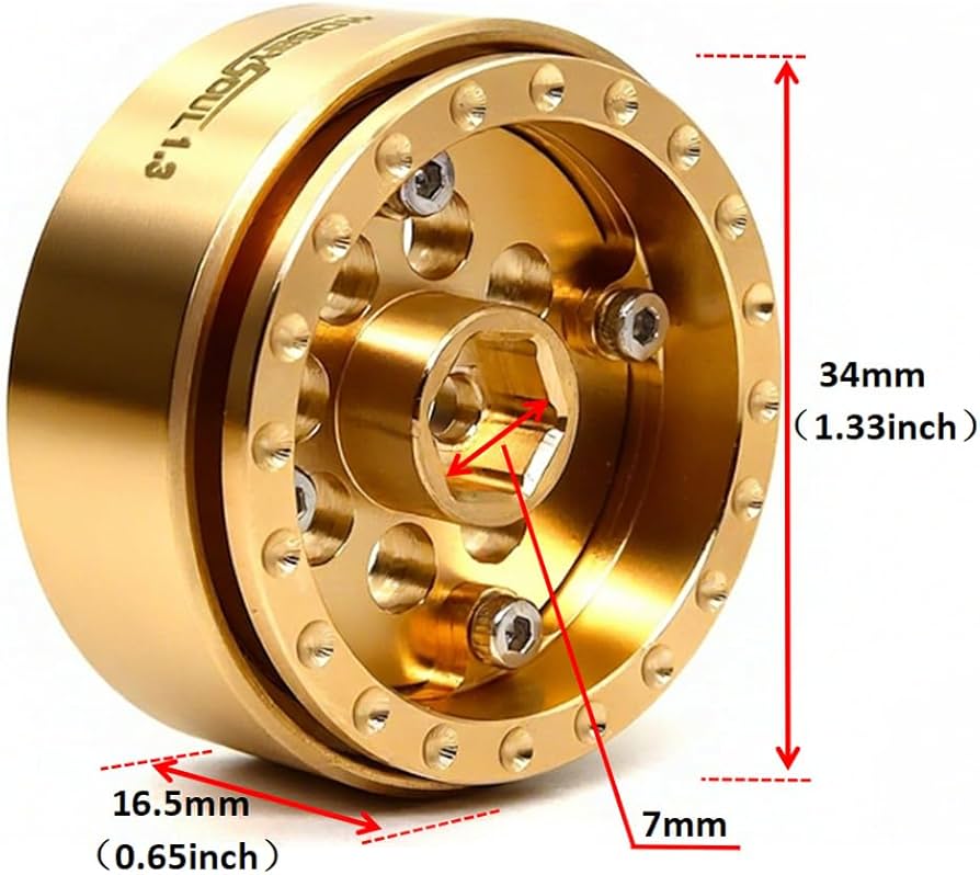 Amazon.com: HOBBYSOUL Brass 1.3 Beadlock Wheels Rims 68g/Rim