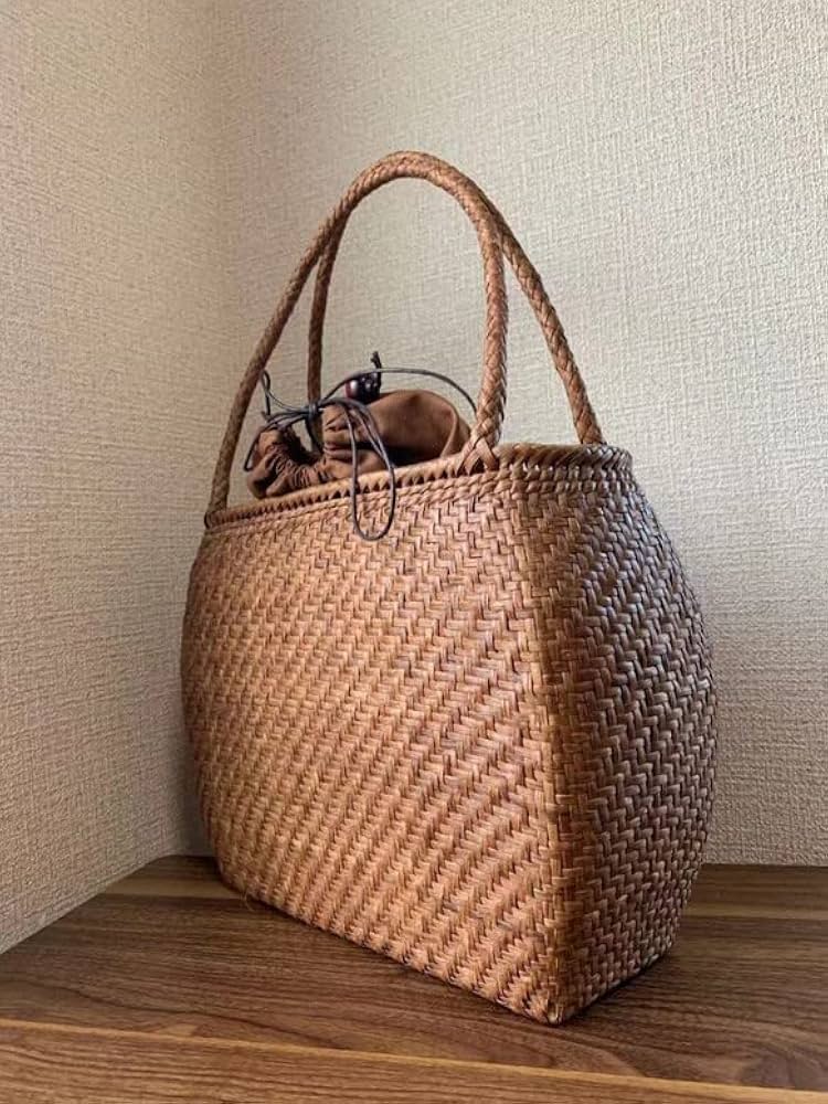 Amazon.co.jp: 山葡萄 手作り 山葡萄かごバッグ 籠バッグ 網代編み、細