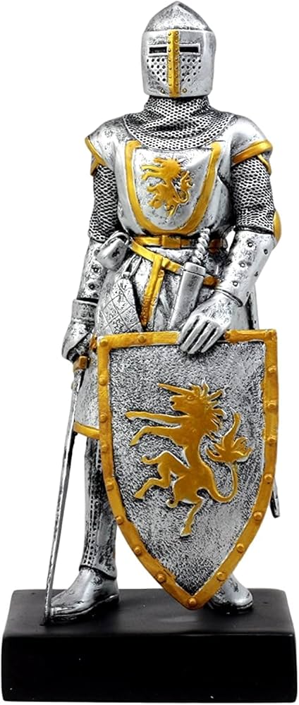 Amazon.co.jp: Ebros 紋章 中世英語 剣士 紋章の騎士 大きな紋章付き