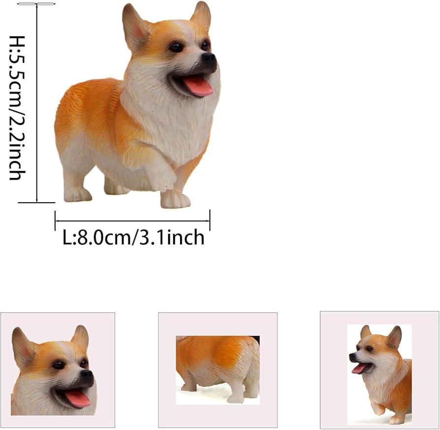 Amazon.co.jp: HDKXBEJ かわいい ミニチュア コーギー 置物 庭の装飾