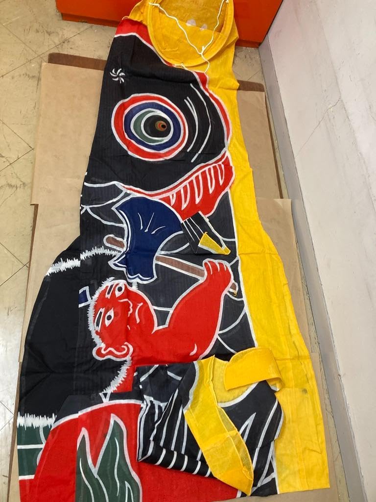 Amazon | 2点 ダイヤ印 金太郎 鯉のぼり 黒4m赤2m 木綿 昭和レトロ