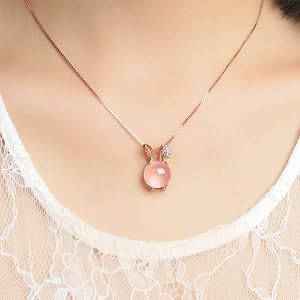 Amazon | LOVES(ラブズ) うさぎ ネックレス ペンダント ピンク ピンク