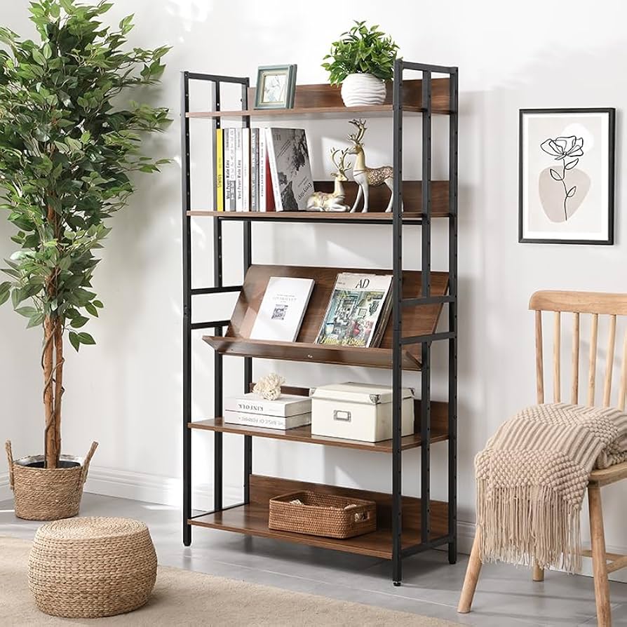 Amazon｜ANDWINT 棚 本棚 収納ラック オープンシェルフ 5段 高さ156×幅