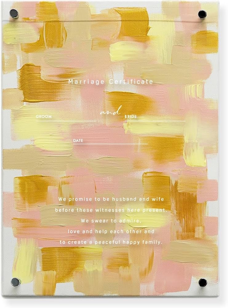 Amazon.co.jp: ゲスト参加型ウェディングキャンバス結婚証明書 名入れ