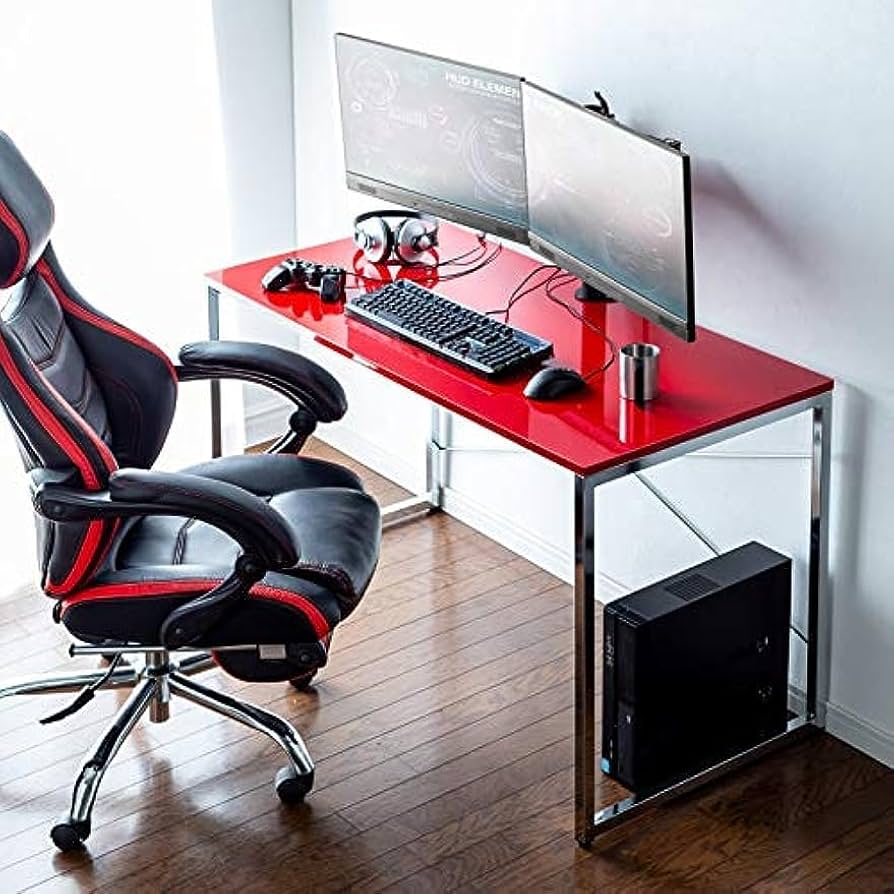 Amazon.co.jp: パソコンデスク 光沢天板 120cm幅 奥行60cm ゲーミング
