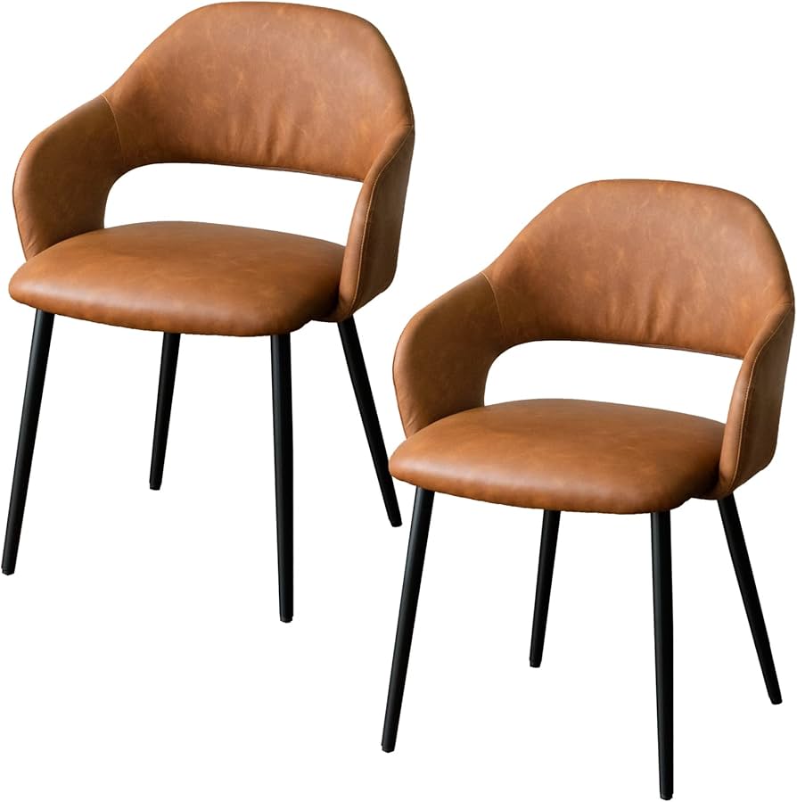 Amazon｜タンスのゲン ダイニングチェア 【2脚セット】 肘付き