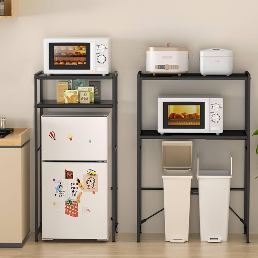 Amazon.co.jp: 【横幅伸縮60～80cm】ゴミ箱上ラック 高さ125cm レンジ