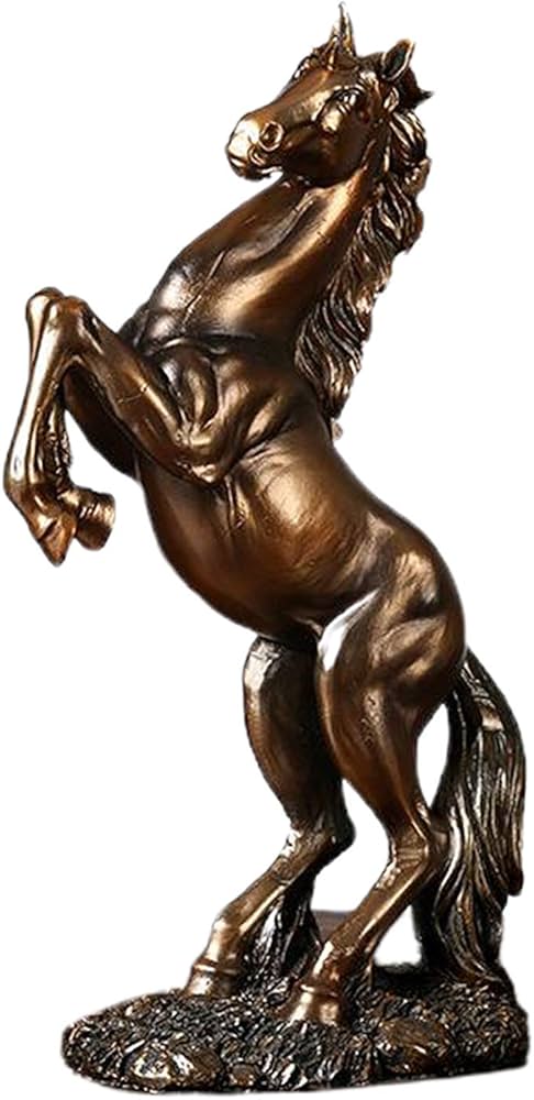 Amazon.co.jp: Baoblaze 馬像-樹脂立ち戦闘馬彫刻の装飾卓上装飾品