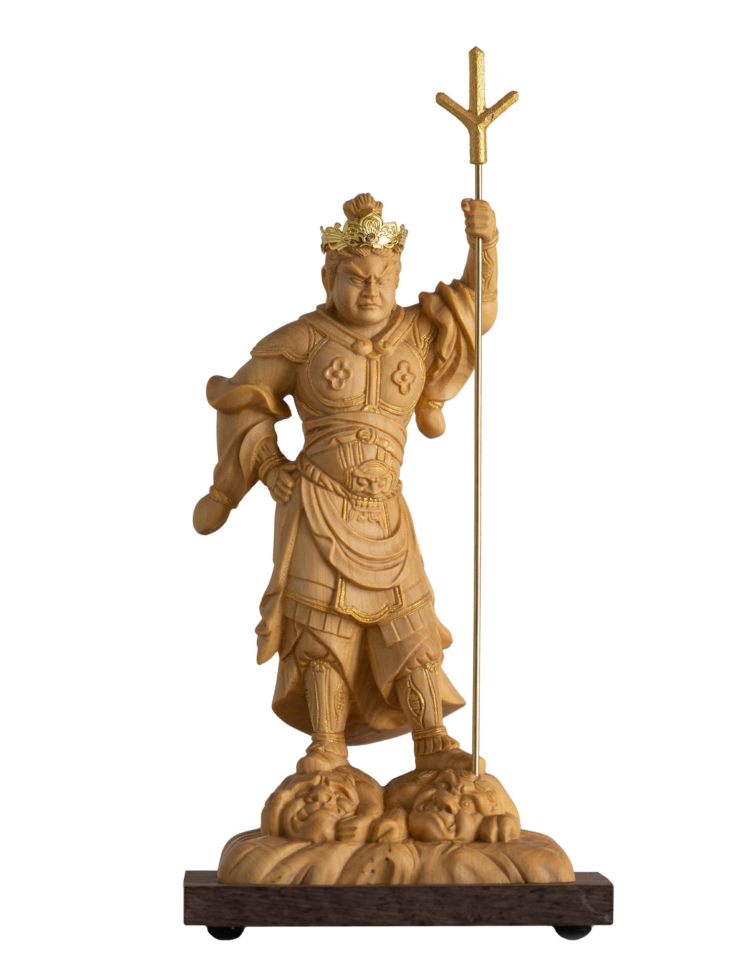 Amazon.co.jp: 極小仏 泥足毘沙門天 13cm（木製：ツゲ 金泥仕上）＿