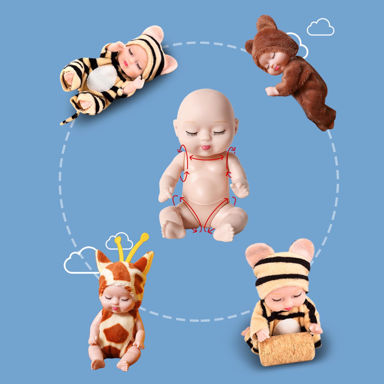 Amazon.co.jp: ミニリボーンドール、リボーンドールおもちゃ、服付き