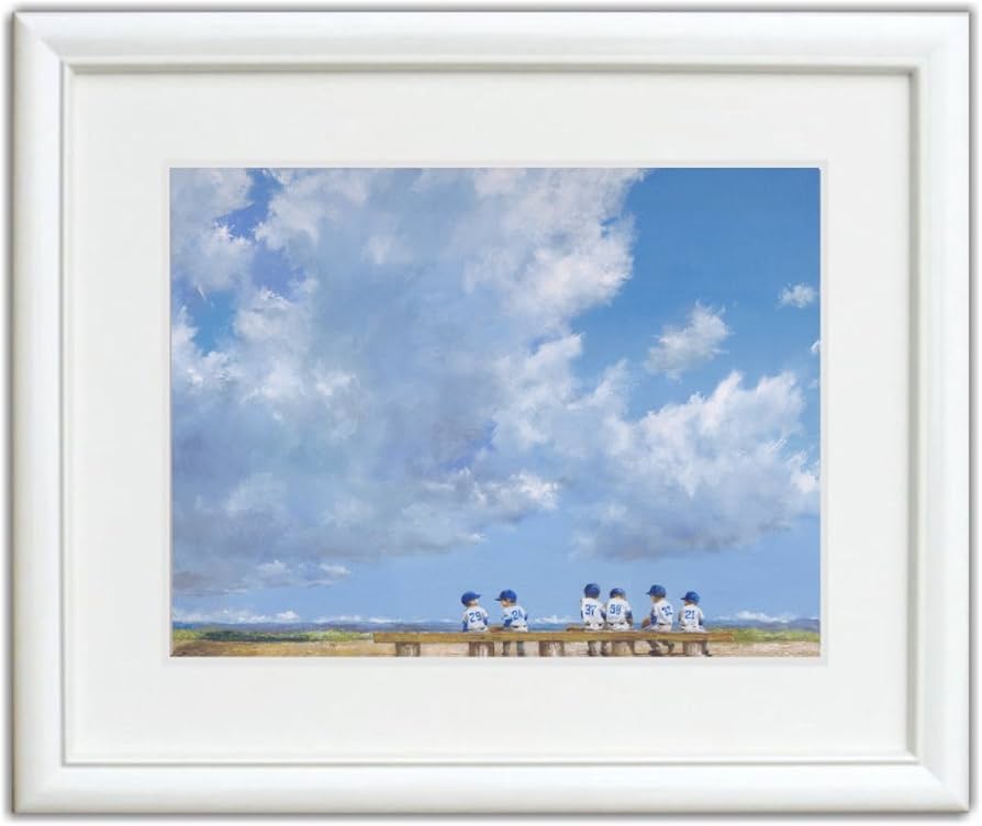Amazon｜櫻井幸雄 出番のないベンチ 「雲の下の六人」 額付き複製画