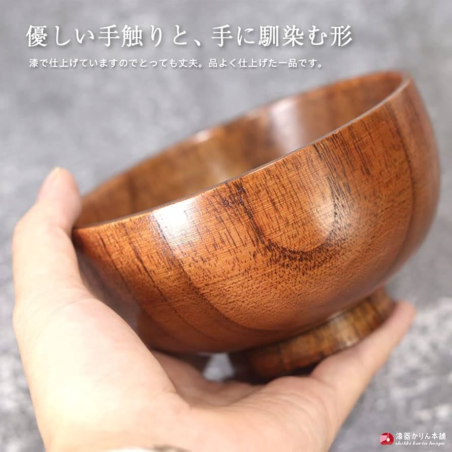 Amazon.co.jp: お椀 汁椀 木のお椀 木製 布袋 汁椀 5客セット : ホーム