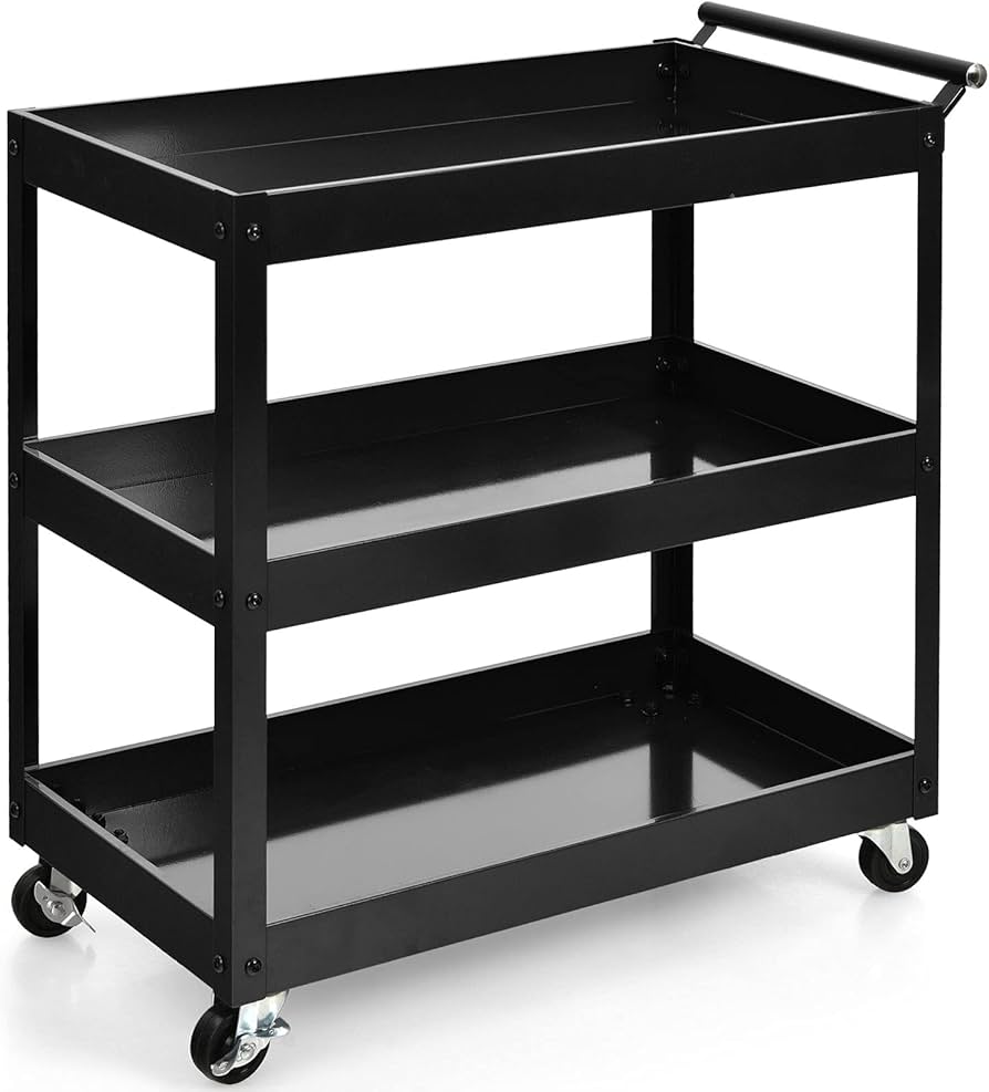 Amazon.co.jp: GIANTEX ツールワゴン 3段 多機能 キッチンワゴン 総耐