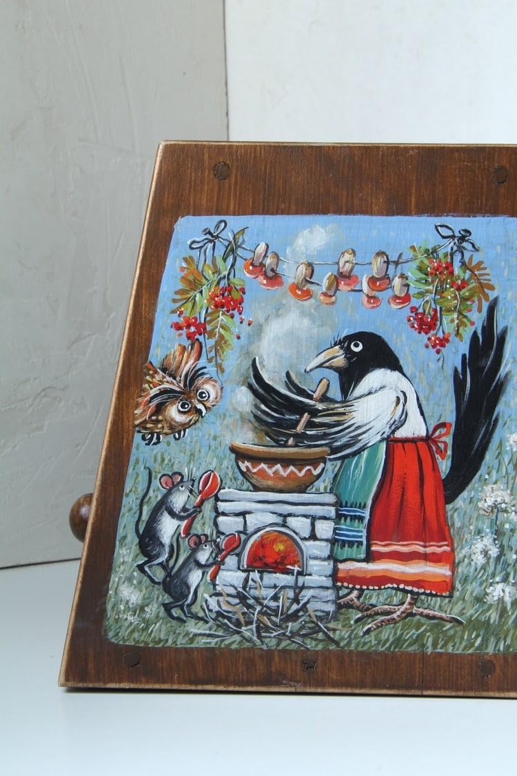 Amazon.co.jp: ロシア雑貨民話3匹のクマ&白腹カササギ&ウサギの家木製