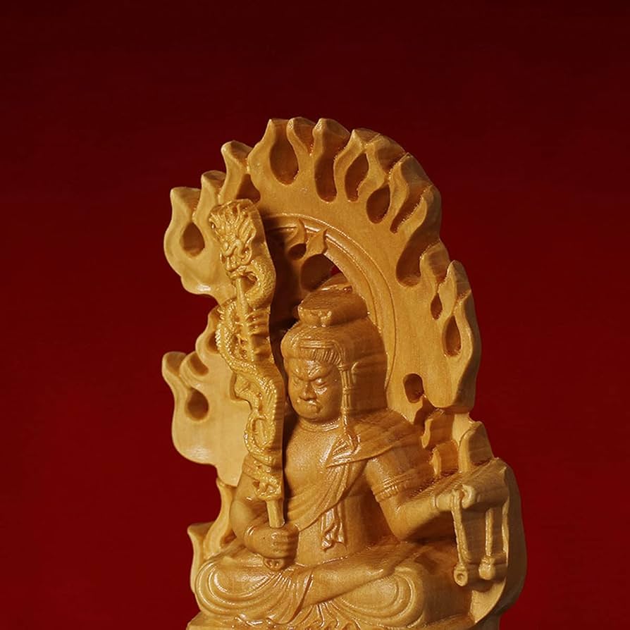 Amazon｜不動明王 仏像 木彫り 高級天然ツゲ木彫り 木製 仏像 五大明王