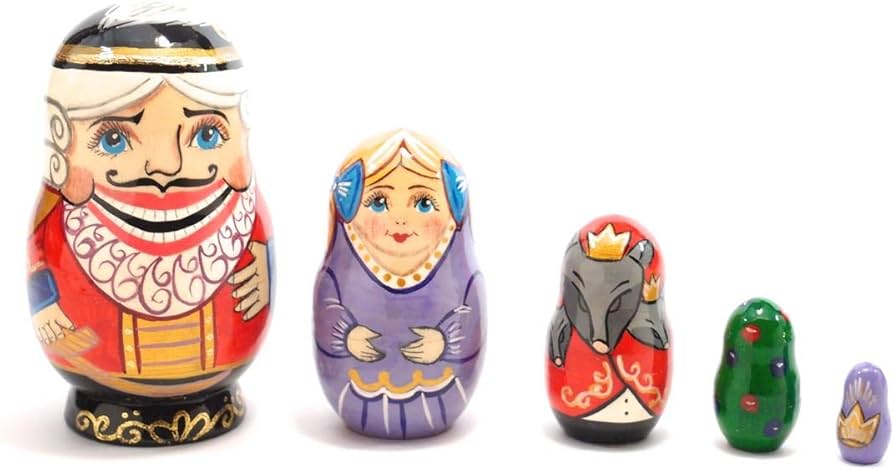 Amazon | くるみ割り人形 マトリョーシカ 5個組 [ロシア製] | 民芸品