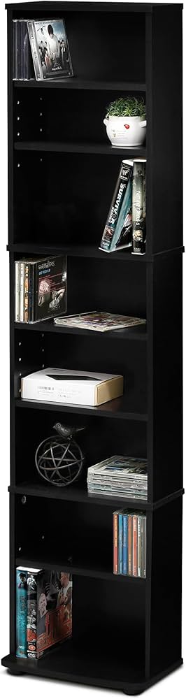 Amazon.com: Furinno JAYA DVD Shelf, 8-Tier Tall Narrow CD Rack