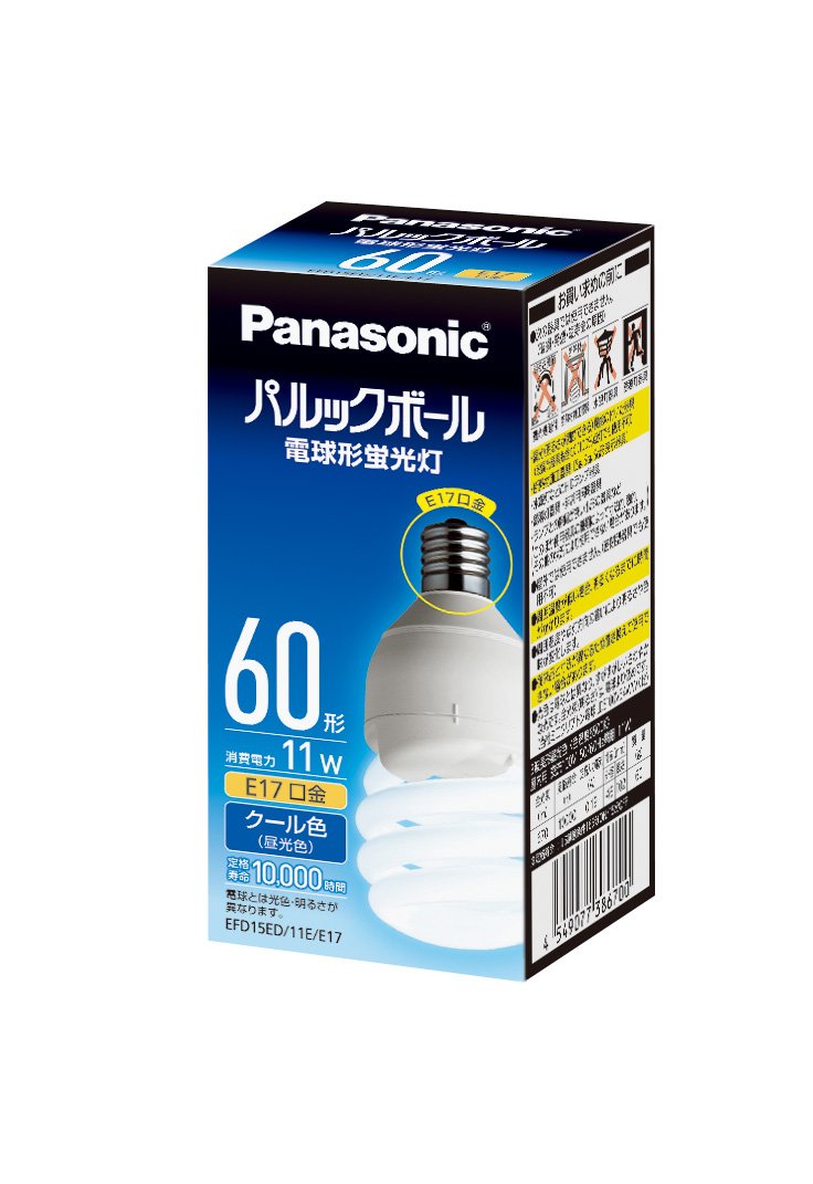 Amazon | パナソニック 電球形蛍光灯 パルックボール 電球60W形相当