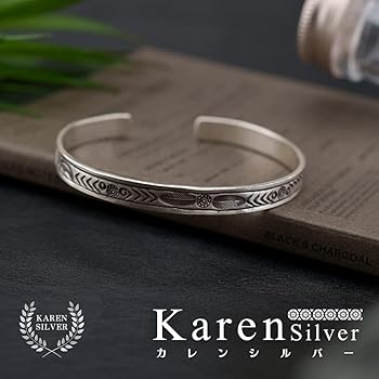 Amazon | [SANT BOLEN] シルバー バングル カレンシルバー