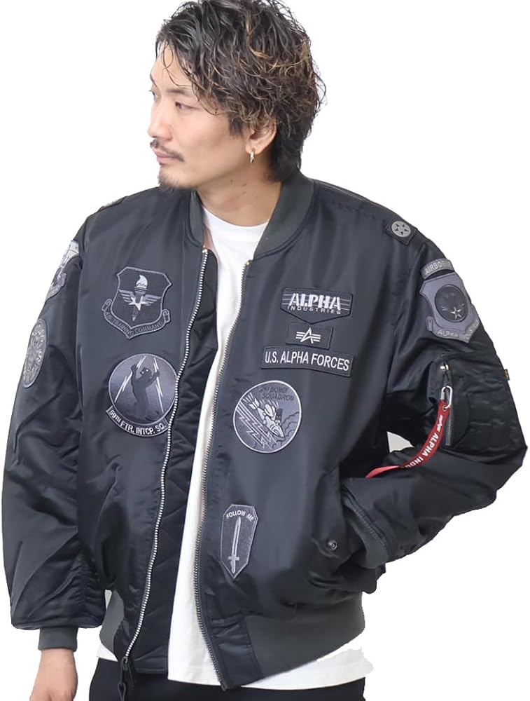 Amazon | [アルファインダストリーズ] アウター MA-1 FULL PATCHED US
