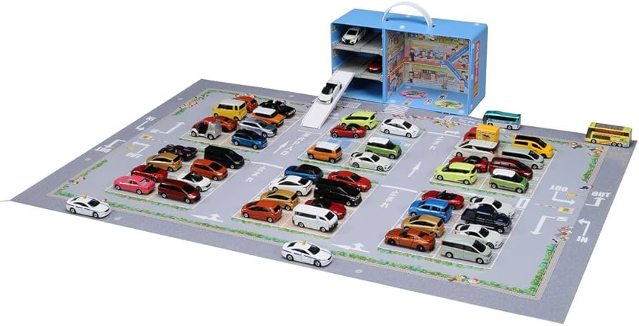 Amazon | トミカ トミカをいっぱいならべよう!ひろーい駐車場の