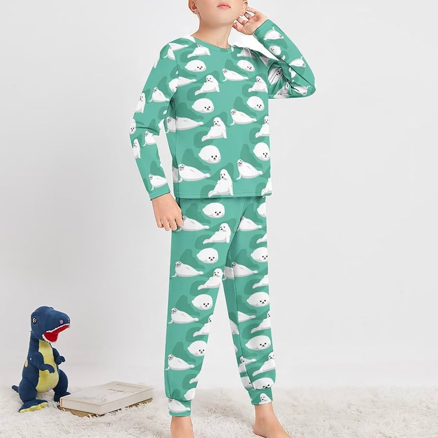 Amazon.co.jp: パジャマ キッズ 可愛い アザラシ 子供服 上下セット