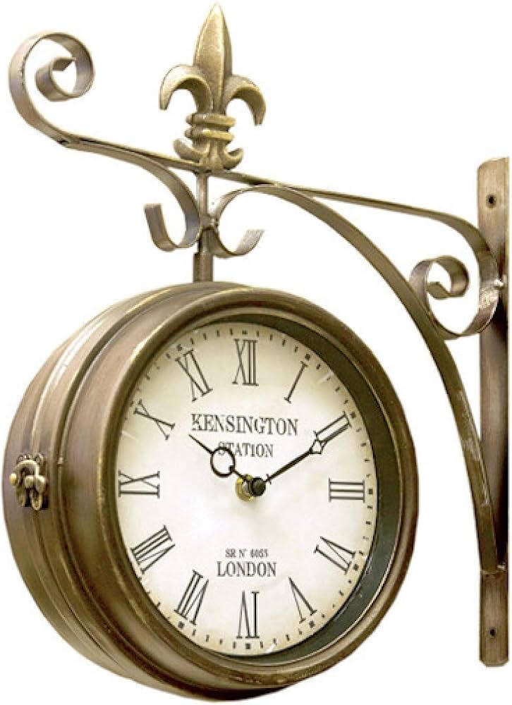 Amazon.co.jp: 【壁掛両面時計】ステーションクロック[ウォール(L