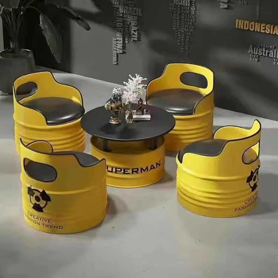 Amazon.co.jp: OLMMT カウンターテーブルチェアセット ドラム缶の