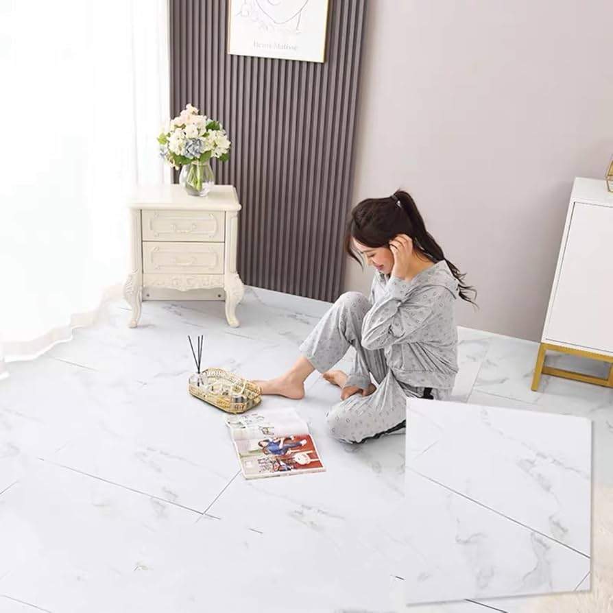 Amazon.co.jp: フロアタイル 床 リメイク シート大理石調 粘着シート