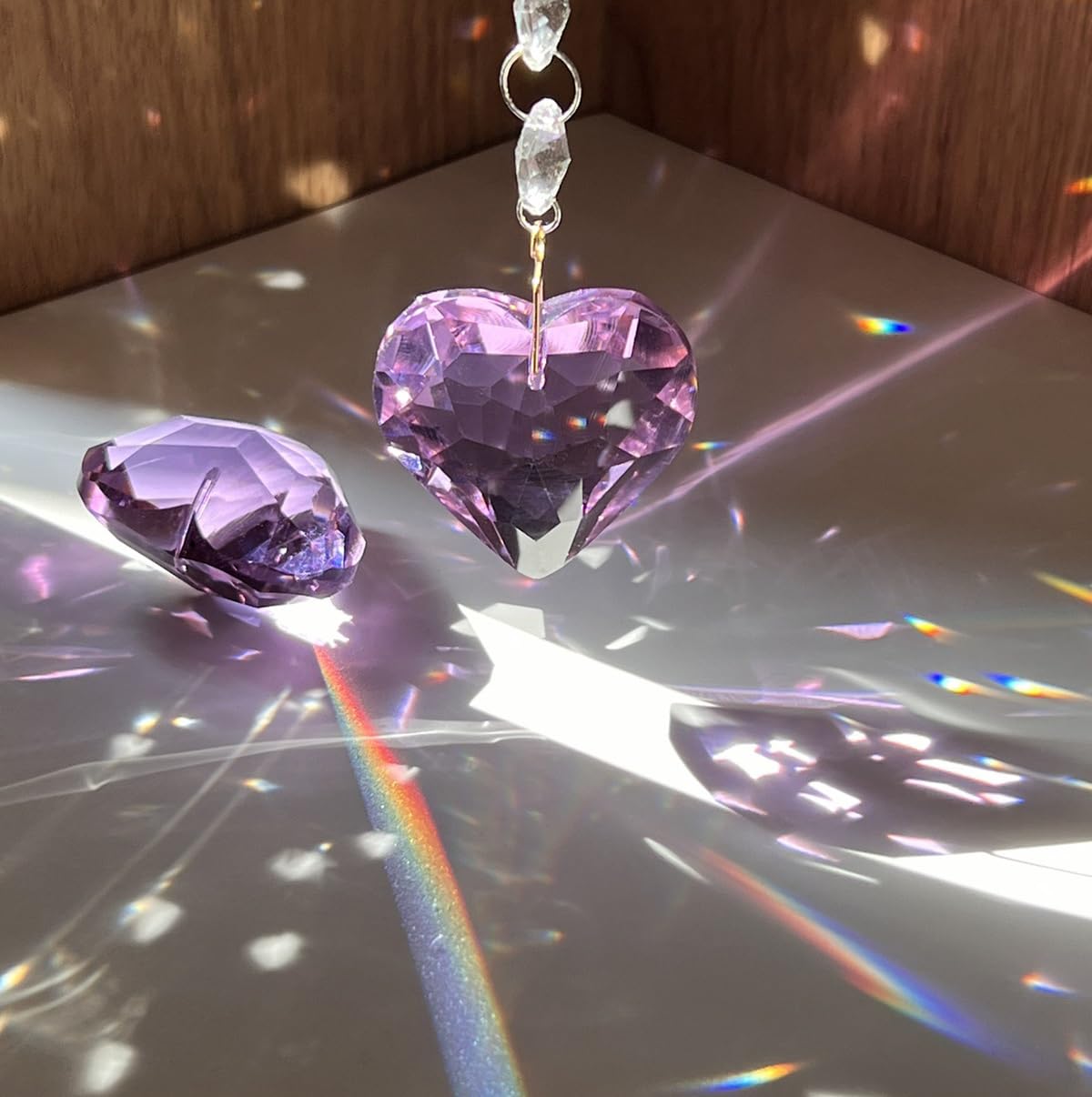 Amazon.co.jp: ハート型 サンキャッチャー パーツ クリスタル カラフル