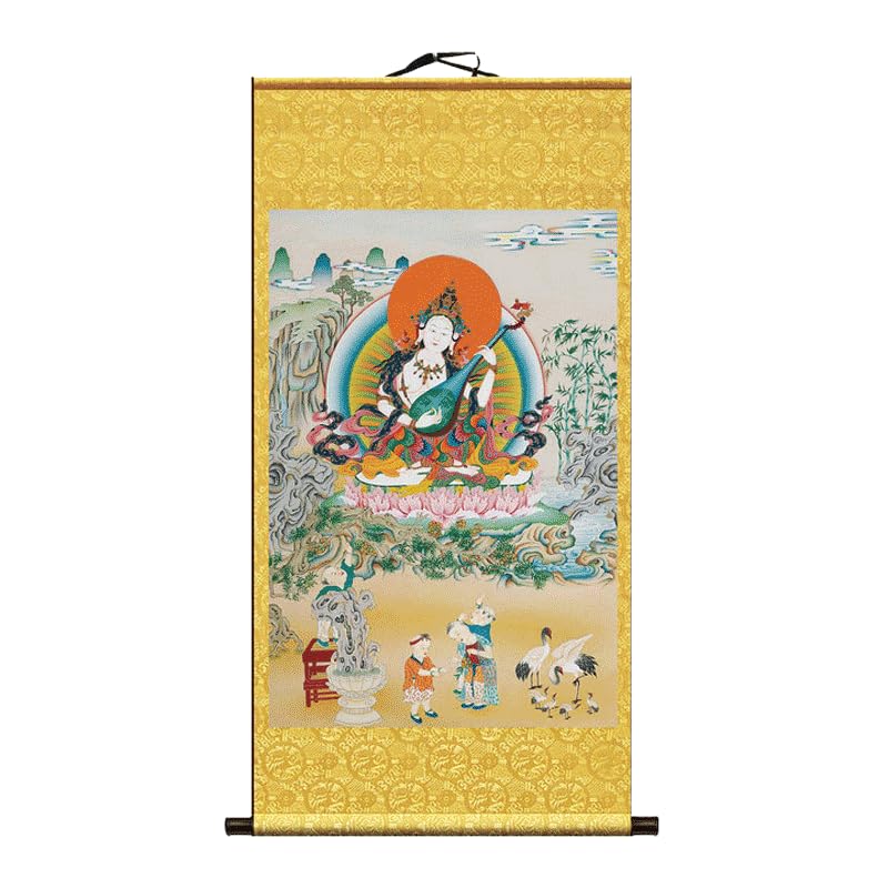 Amazon｜掛け軸 開運画掛軸-七福神 弁財天 床の間 和室 厄除け 仏画