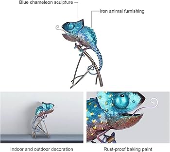 Amazon.co.jp: オブジェ 置物 カメレオン彫刻鉄動物飾り野生動物