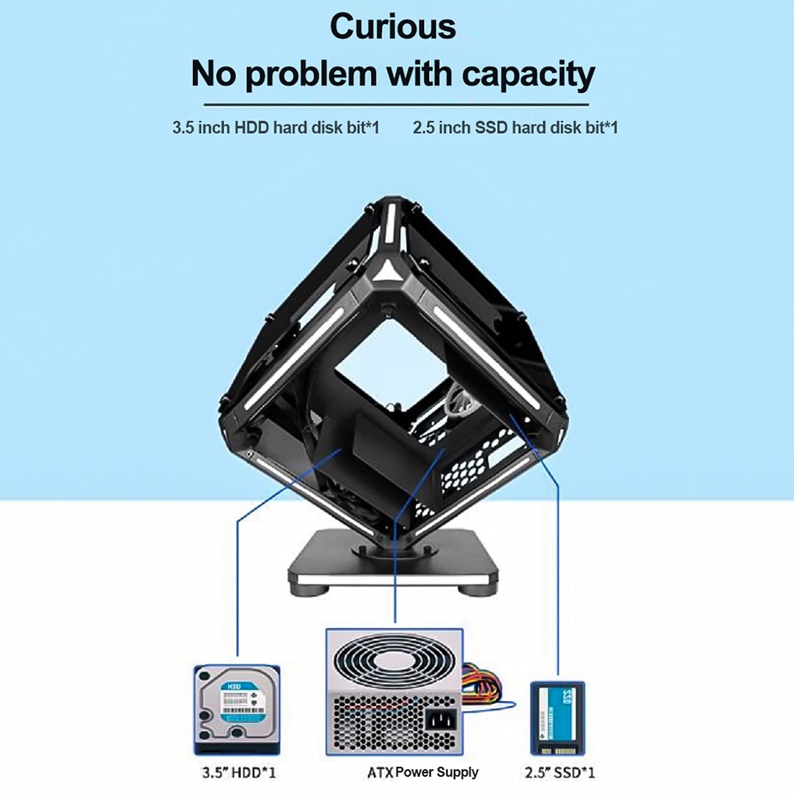 Amazon.co.jp: ミドルタワーPCケース ATXデスクトップPCケース特殊形状