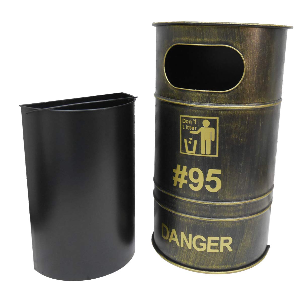 Amazon｜【WNJAPAN】アメリカンレトロ ドラム缶型 ゴミ箱 半円