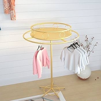Amazon｜ZOUXIKOU 回転式 ハンガーラック, 円形のゴールド衣類ラック
