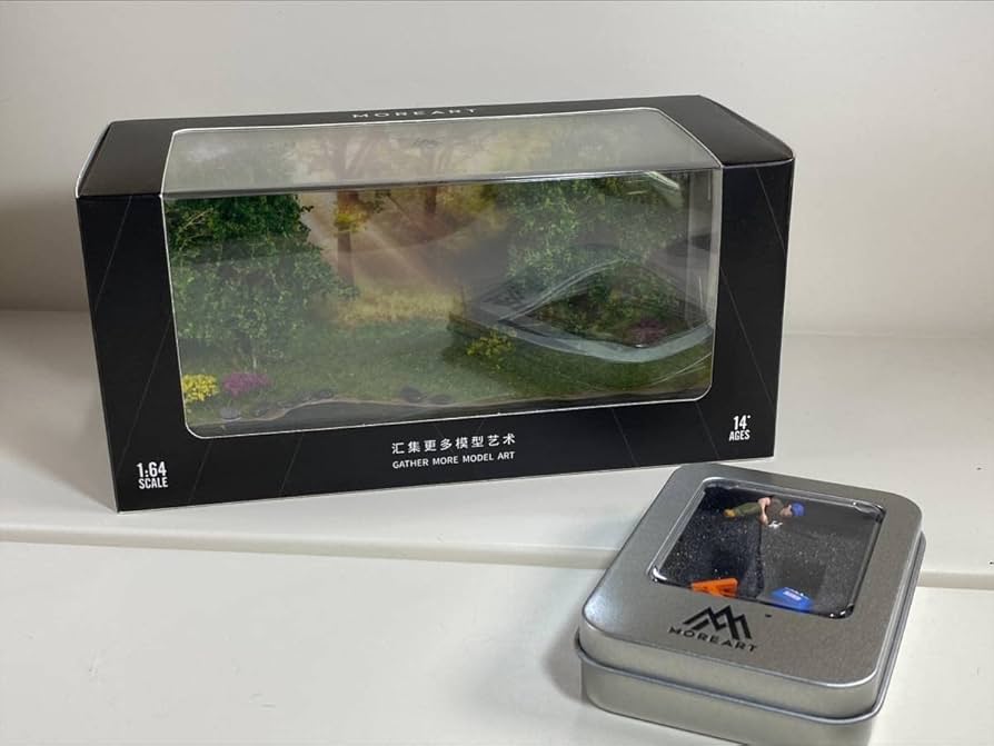 Amazon.co.jp: ◇3756 MOREART ジオラマ 渓流釣り 釣り人フィギュア