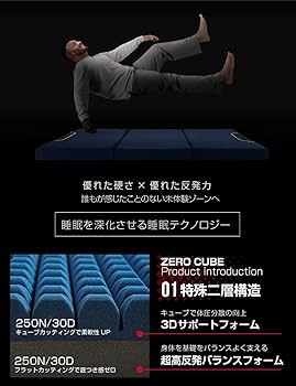 Amazon｜ゼロキューブ マットレス 【 高反発 250N 超硬質】10cm厚 硬め