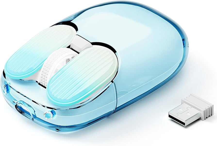 Amazon | AJAZZ AJ1069オフィスマウス、透明、ワイヤレス、2.4 Gモード