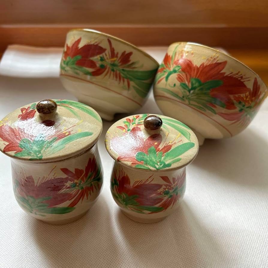 Amazon.co.jp: 沖縄 やちむん 壺屋焼 末吉窯 手描き花柄 デイゴの花