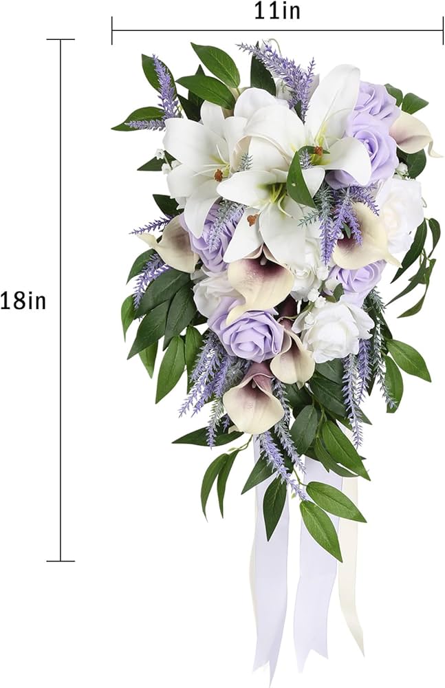Amazon｜INSUNSIX ウェディングブーケ、11インチ ブライダルブーケ
