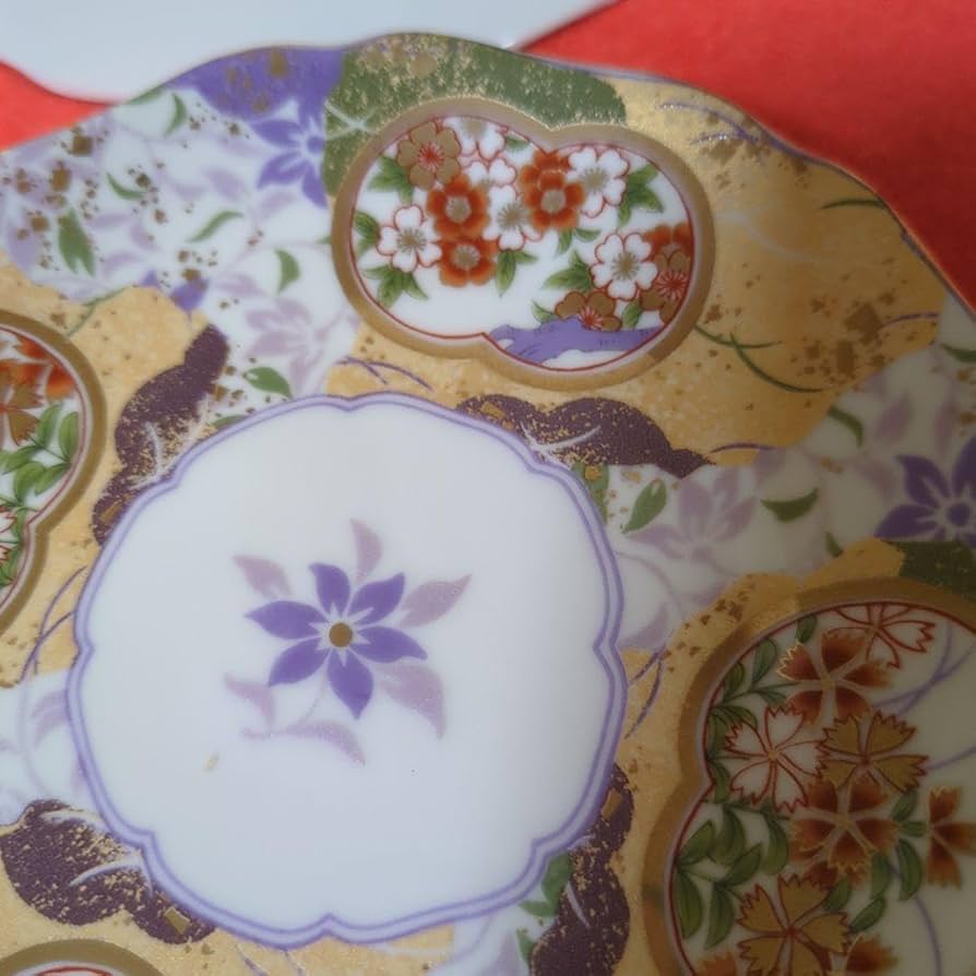 Amazon.co.jp: 有田焼 翔山窯 小皿 5枚セット 銘々皿 金彩花紋