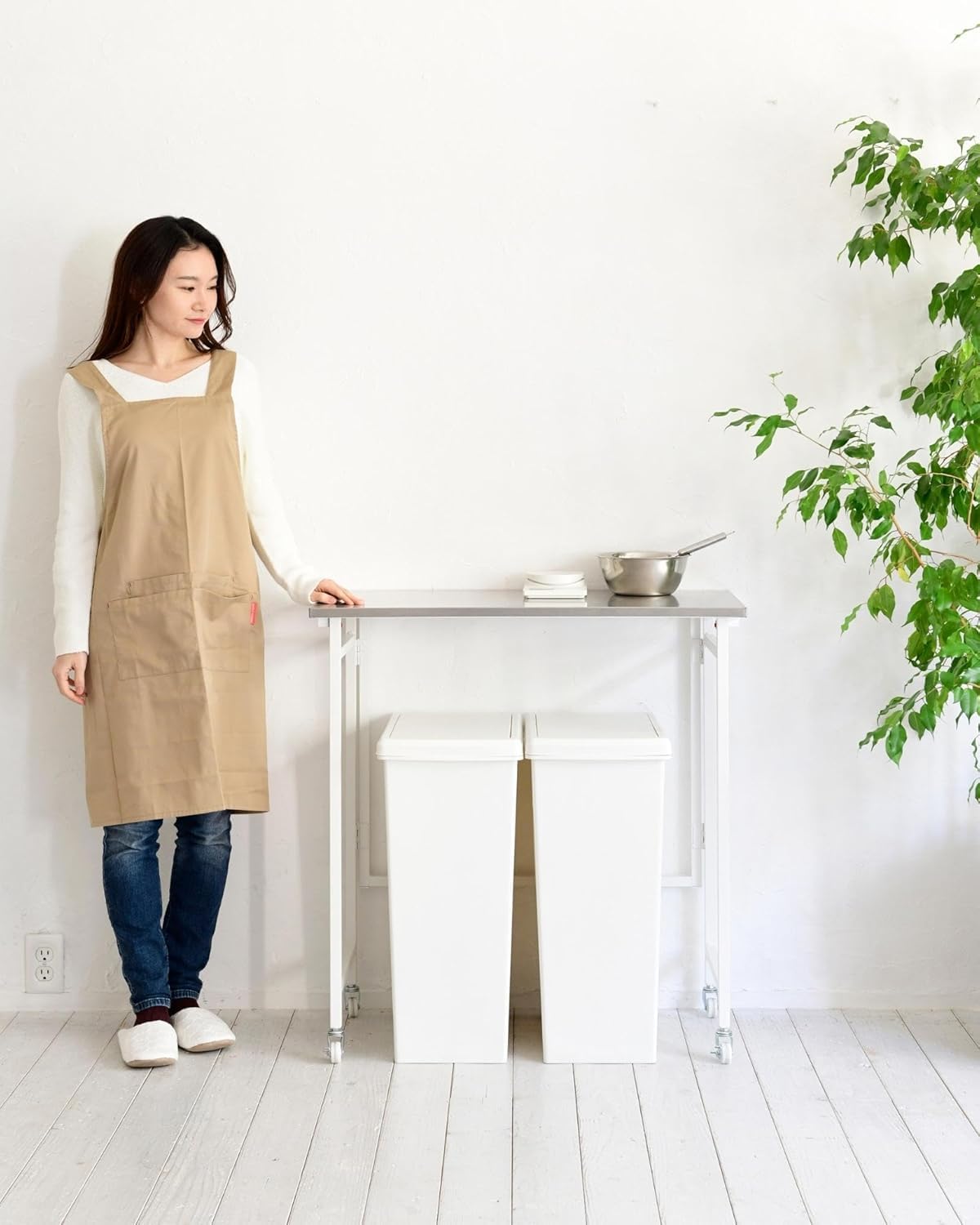 Amazon.co.jp: 作業台 キャスター付き ステンレス天板 折りたたみ 幅80