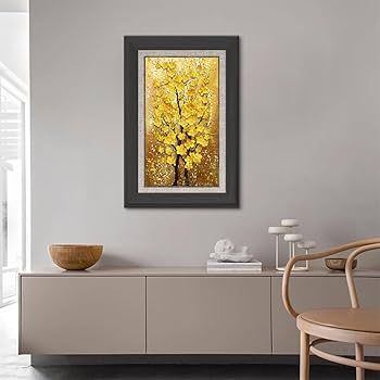 Amazon.co.jp: アートパネル 玄関 金運アップお 幸運の木風水絵