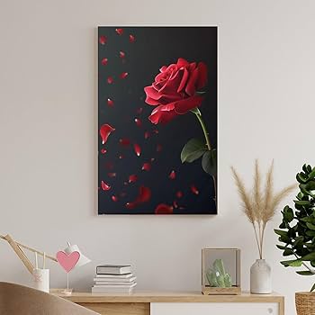 Amazon.co.jp: 薔薇 絵画 アート パネル 赤い花の写真 絵 アート
